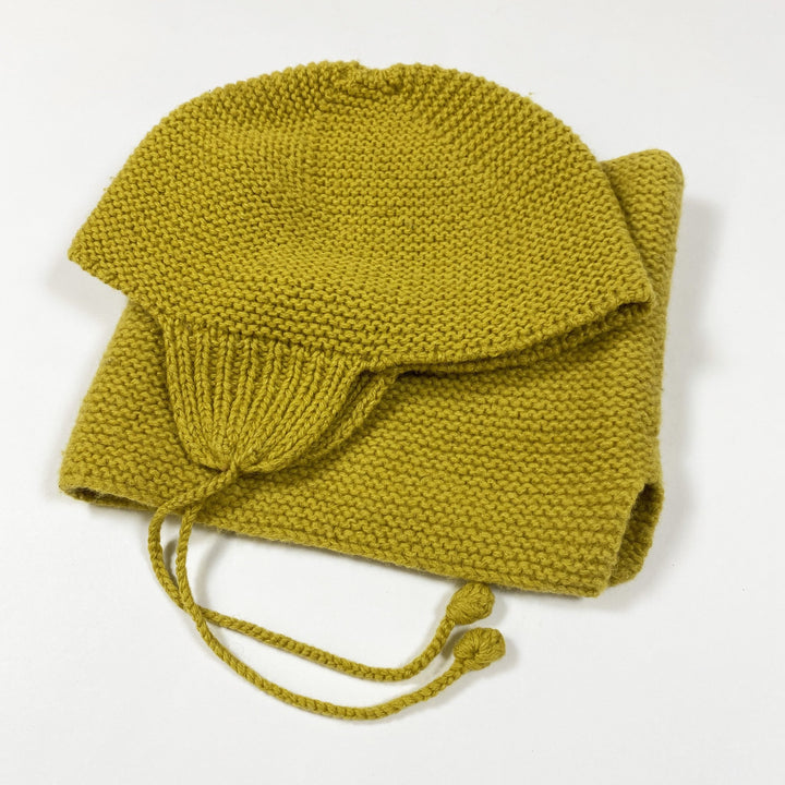 Ketiketa mustard bonnet & collar set 18M