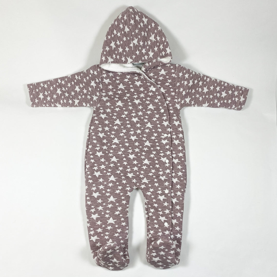 Caramel au Sucre soft purple shearling lined hooded overall 18M