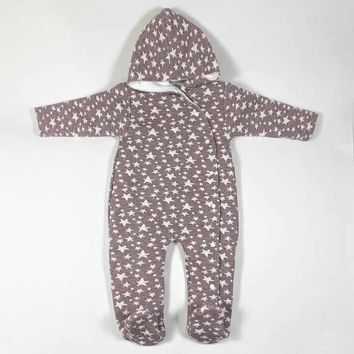 Caramel au Sucre soft purple shearling lined hooded overall 18M