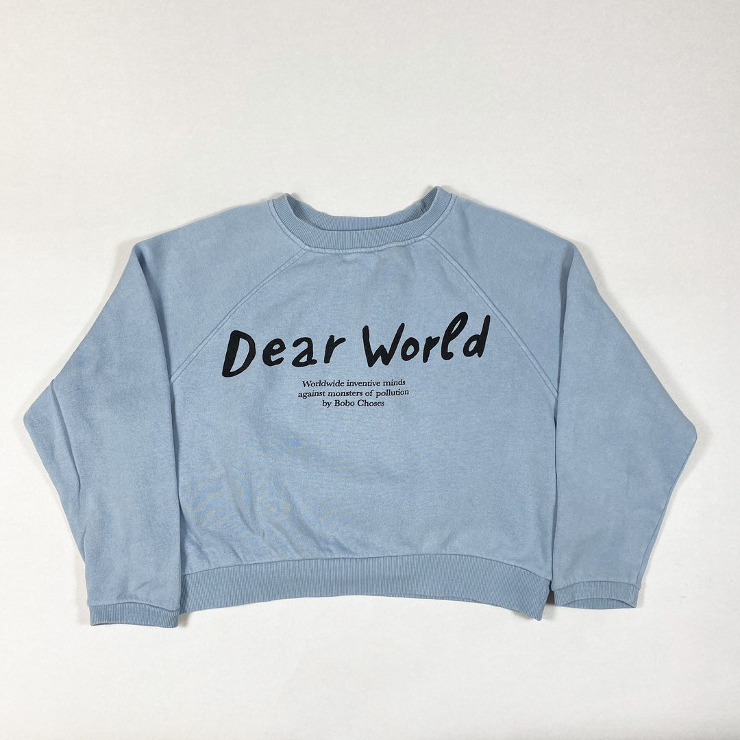 Bobo Choses AW 17/18 "Dear World" blue sweatshirt 6-7Y