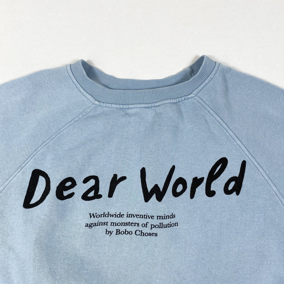 Bobo Choses AW 17/18 "Dear World" blue sweatshirt 6-7Y