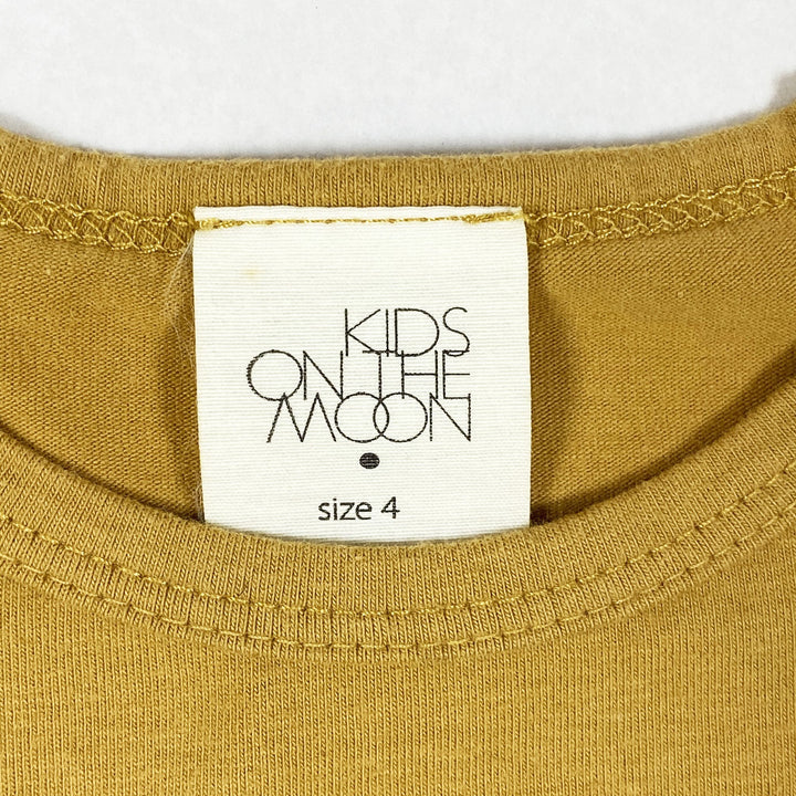 Kids on the Moon mustard long-sleeved t-shirt with print 4Y