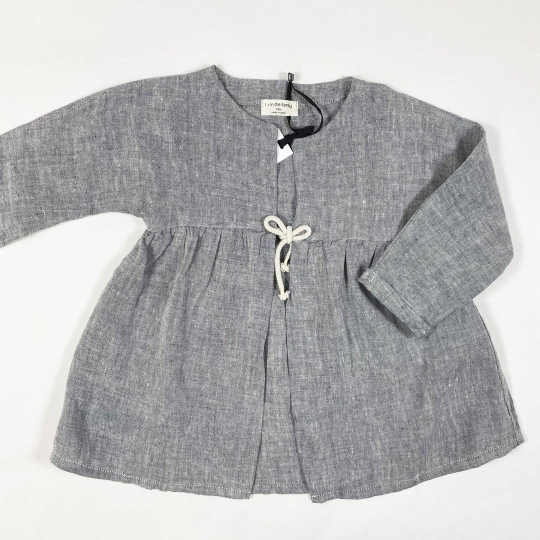 1+ in the family dark grey linen tunic 18M