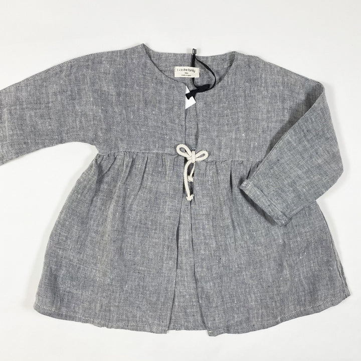 1+ in the family dark grey linen tunic 18M