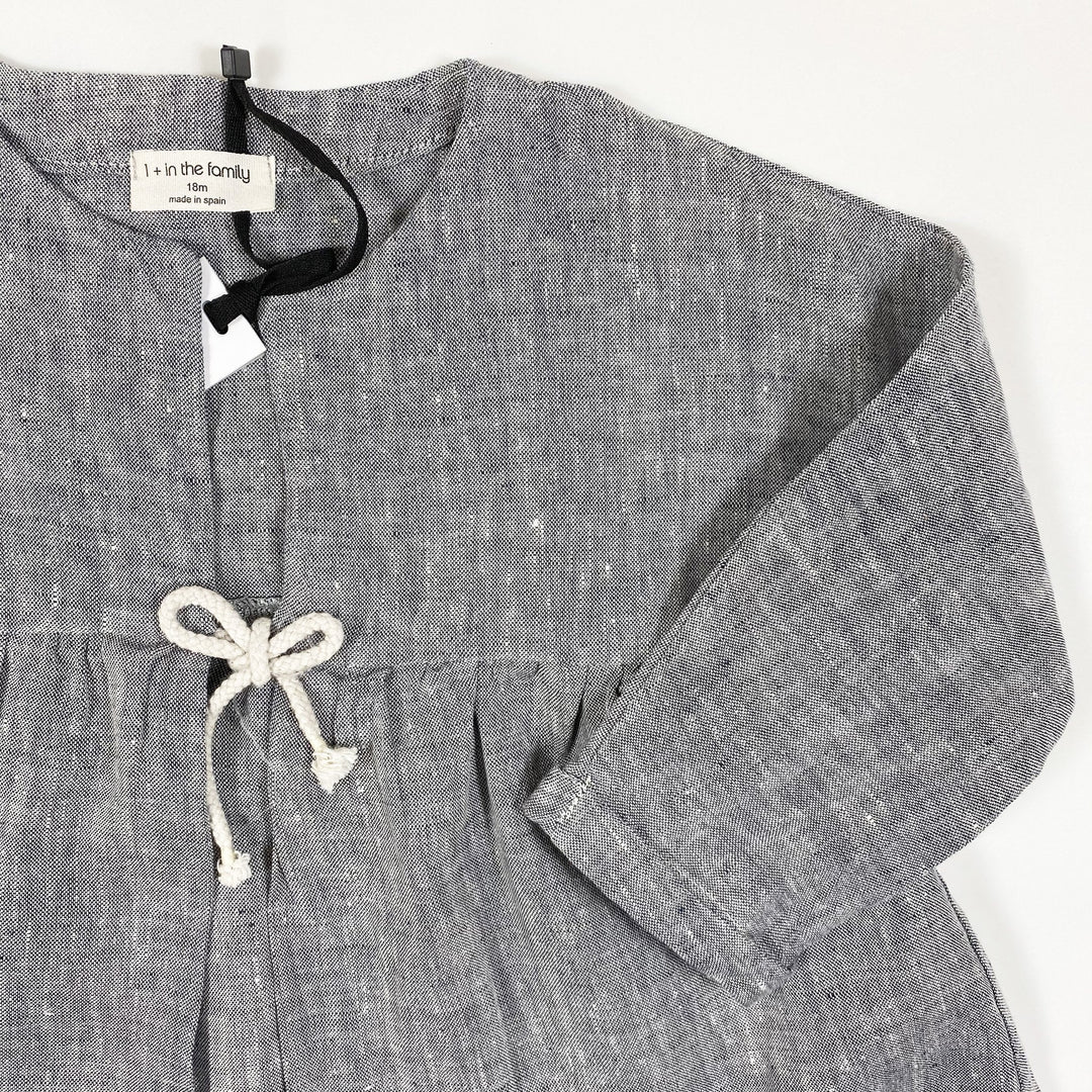 1+ in the family dark grey linen tunic 18M