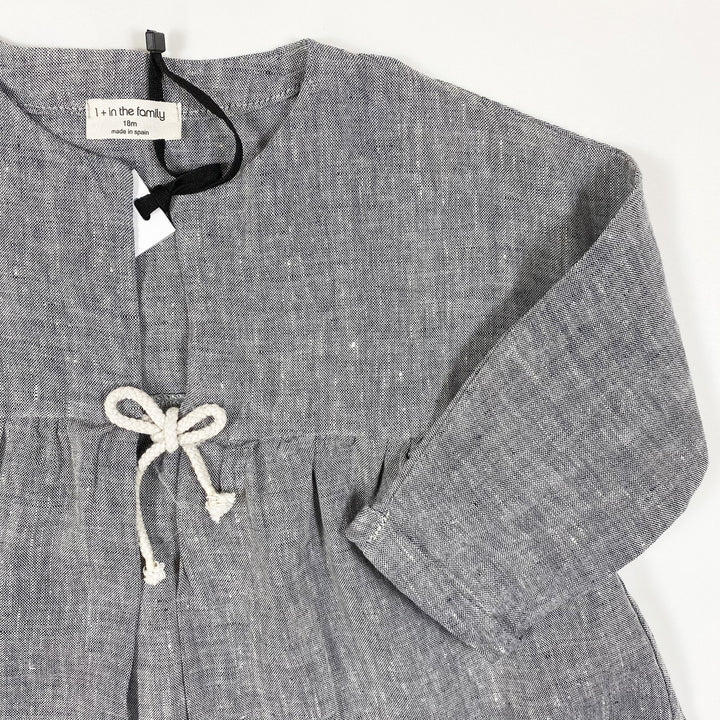 1+ in the family dark grey linen tunic 18M