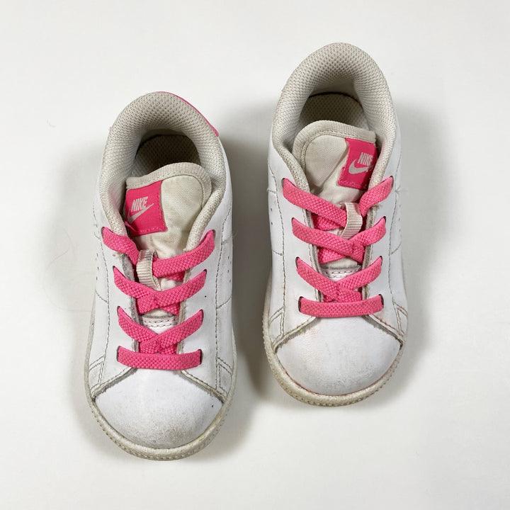 Nike white sneakers with neon pink detailing 23.5
