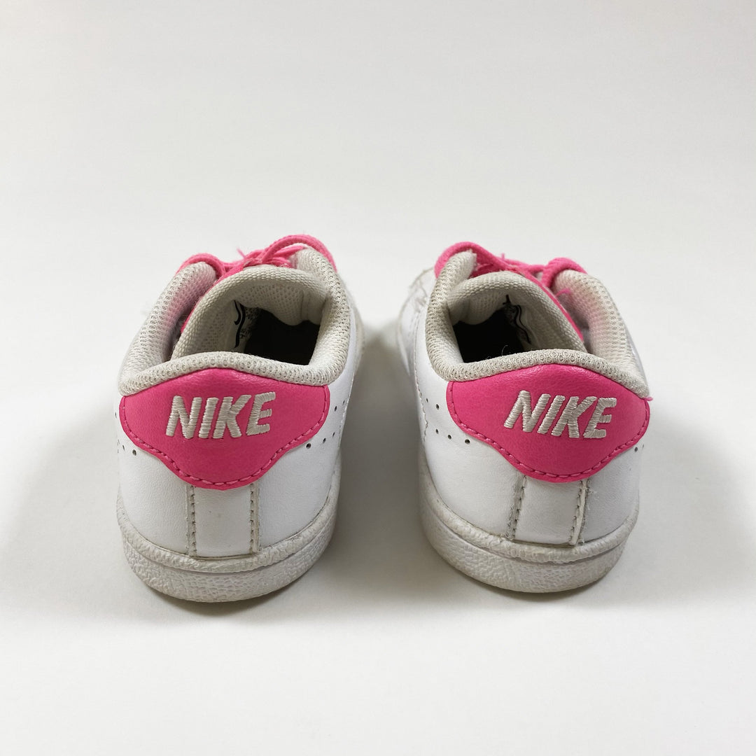 Nike white sneakers with neon pink detailing 23.5