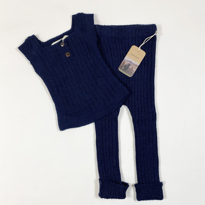 My Alpaca Copenhagen navy baby alpaca wool top and pants 68