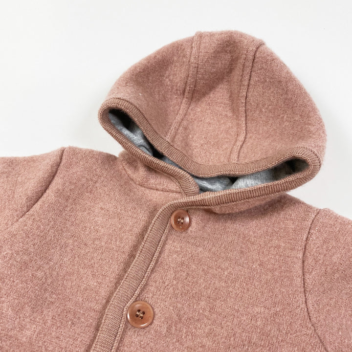 Disana pink wool overall with hood 50-56/0-3M