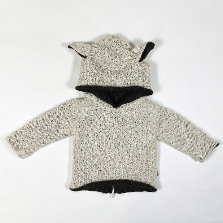 Oeuf NYC ecru sheep hood baby alpaca burnous 6M
