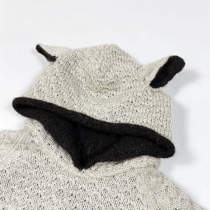 Oeuf NYC ecru sheep hood baby alpaca burnous 6M