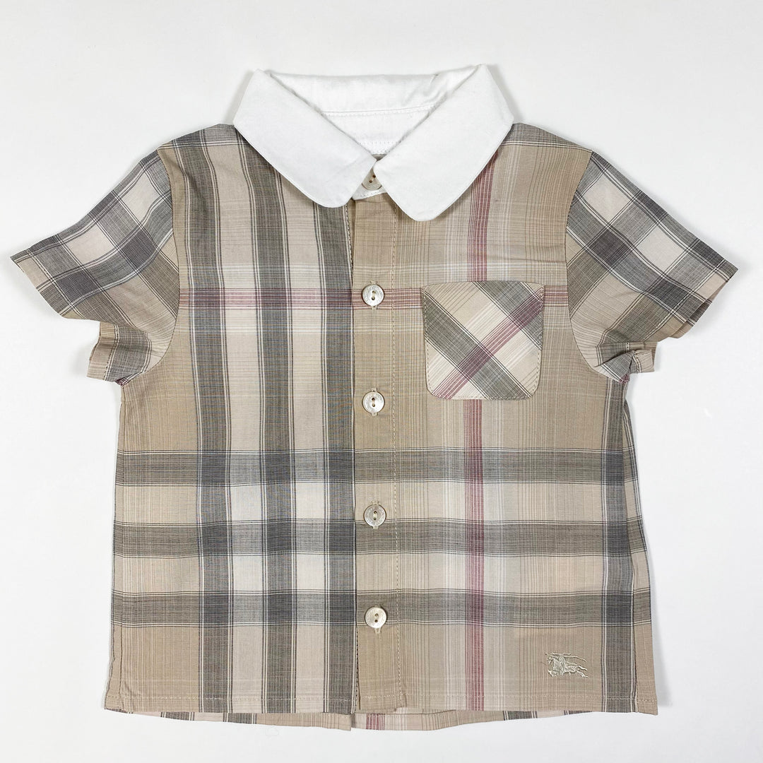Burberry classic check short-sleeved shirt with contrast collar 3M/60