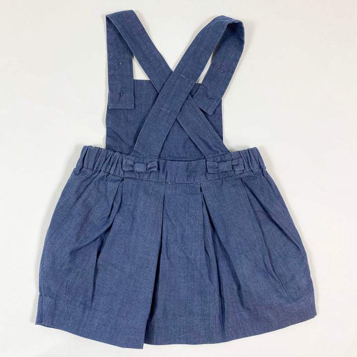 Jacadi blue cotton pinafore 6M 2