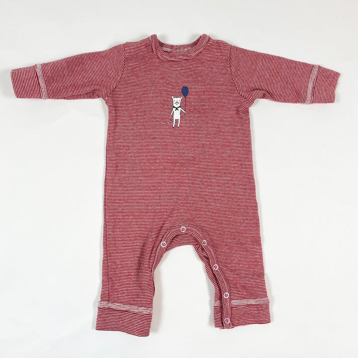 Bout'Chou red striped cat jumpsuit 3M/60 1