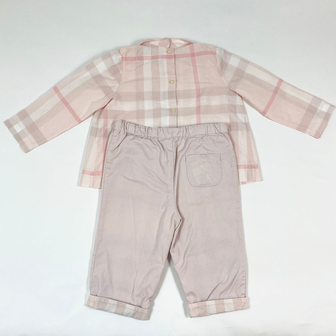 Burberry pink check blouse & trouser set 9M/74 2