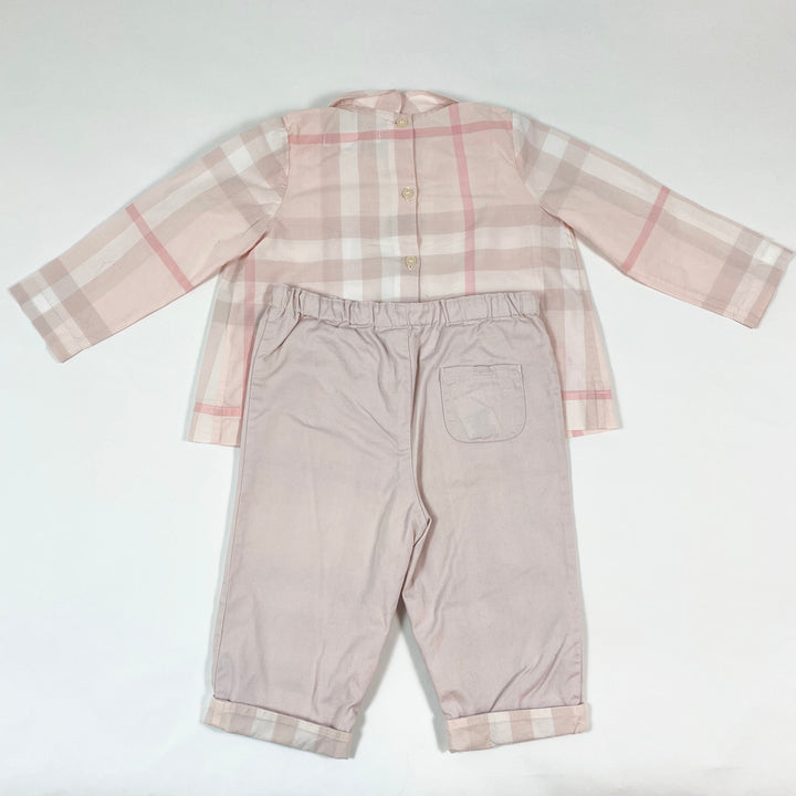 Burberry pink check blouse & trouser set 9M/74 2