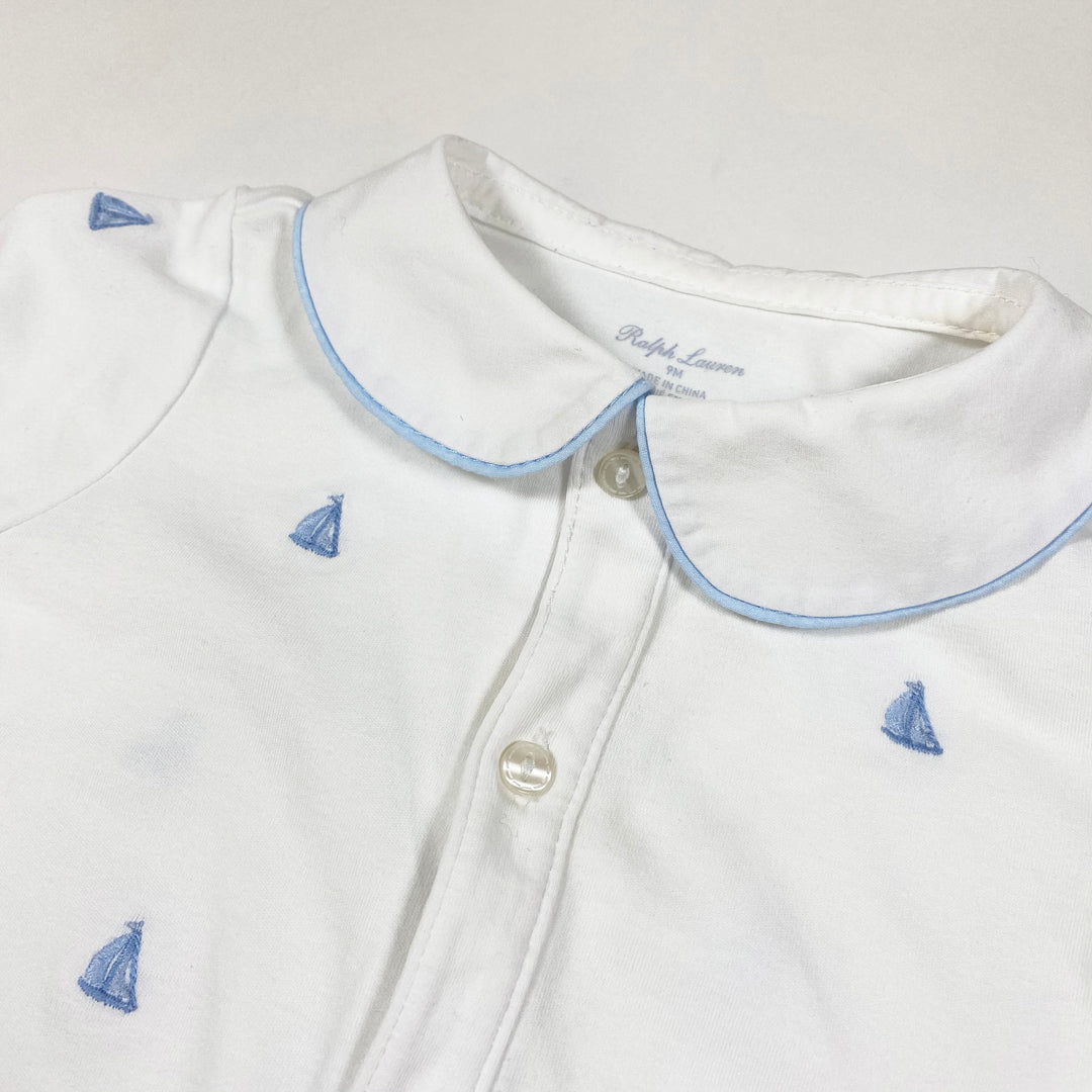 Ralph Lauren white short jumpsuit with boat embroidery 9M
