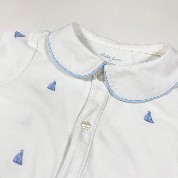 Ralph Lauren white short jumpsuit with boat embroidery 9M
