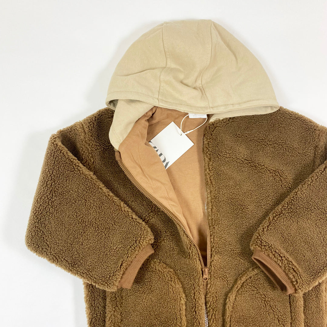 Zara brown sherpa hooded jacket Second Season 4-5Y/110 2