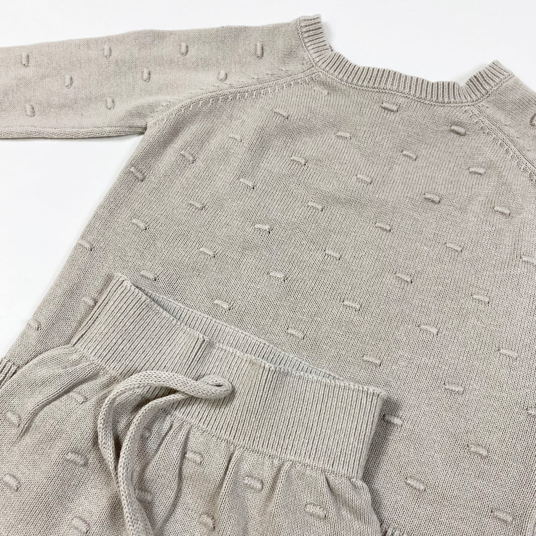 Quincy Mae grey knit top and trouser set 0-3M 2