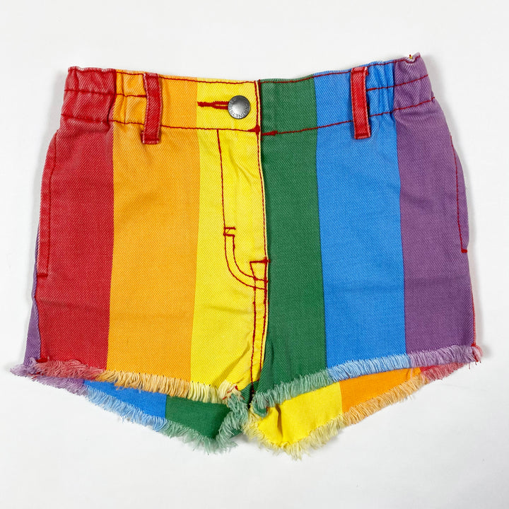 Stella McCartney Kids rainbow stripe denim shorts Second Season 24M