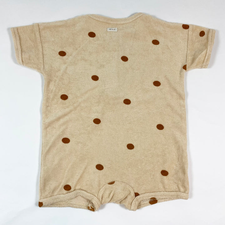 Organic Zoo beige polkadot Terry short jumpsuit 1-2Y 2
