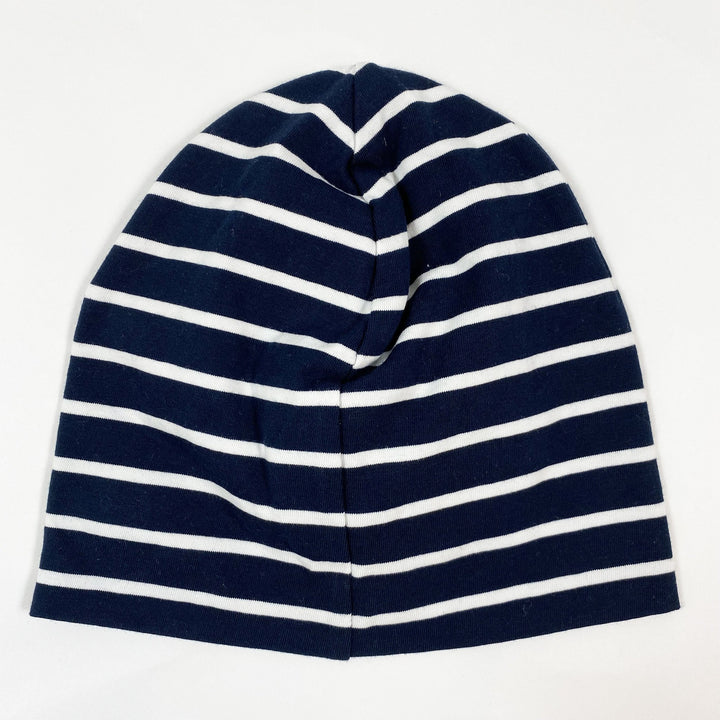 Polarn O Pyret navy stripe organic jersey hat 52-54/2-9Y 2
