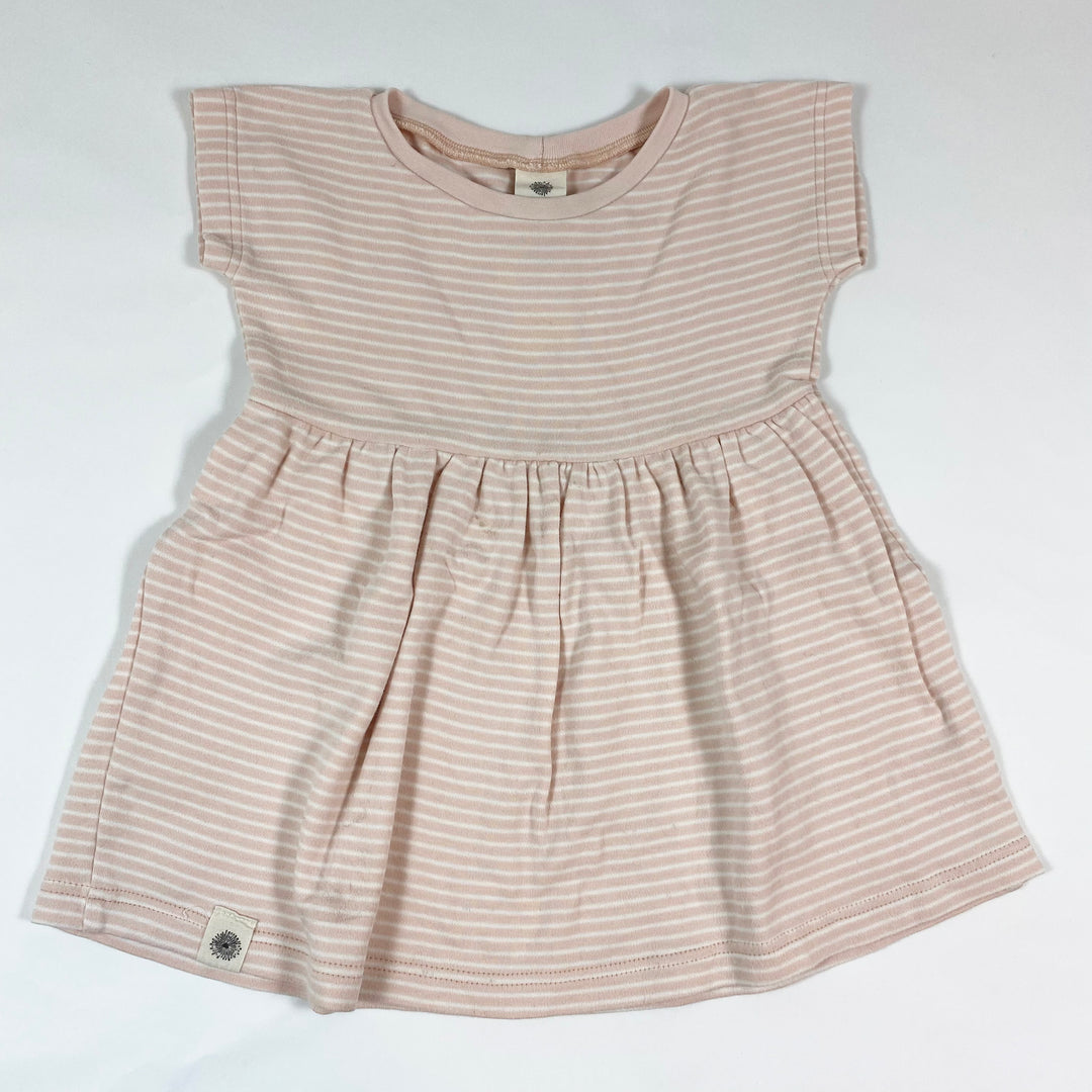 Kukka Kids light pink striped organic cotton dress 86/92 1