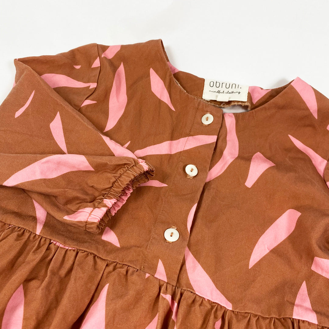 Obruni brown/pink long-sleeved dress 110-116 2