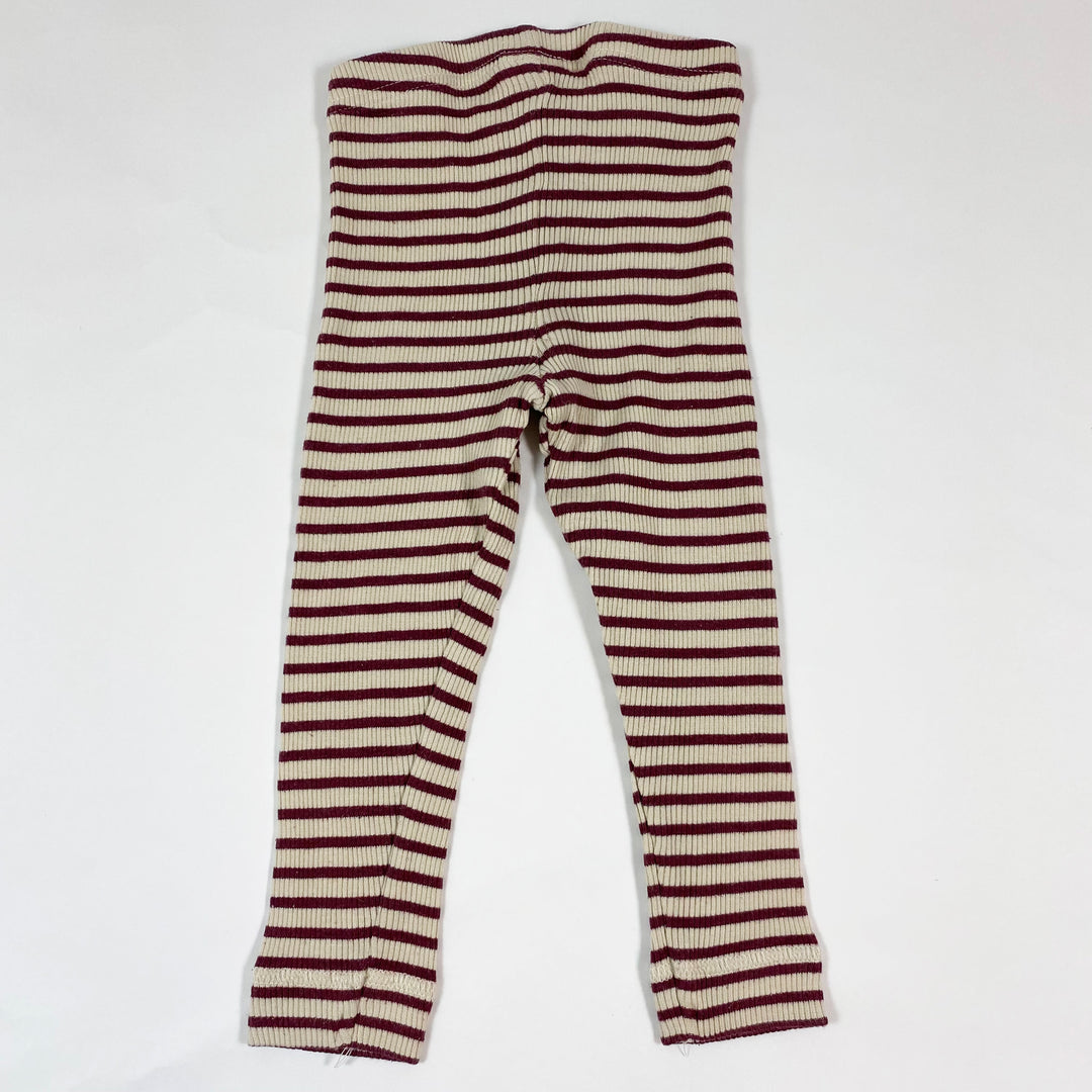 Petit Piao bordeaux stripe ribbed leggings 86 2