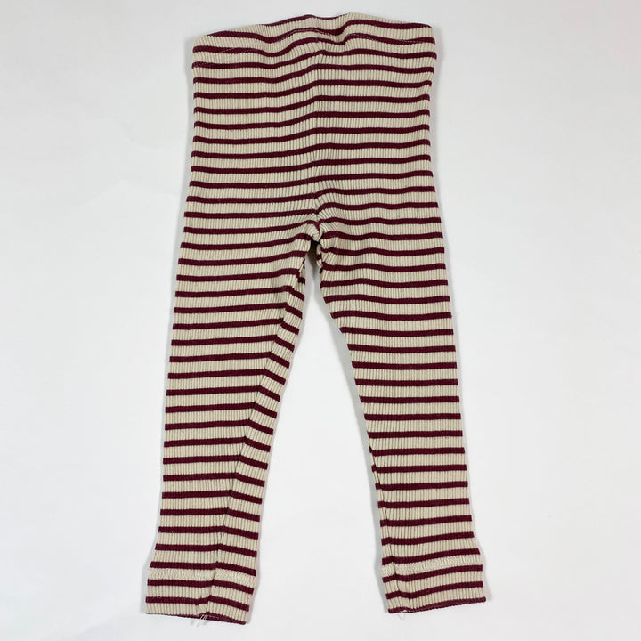 Petit Piao bordeaux stripe ribbed leggings 86 2