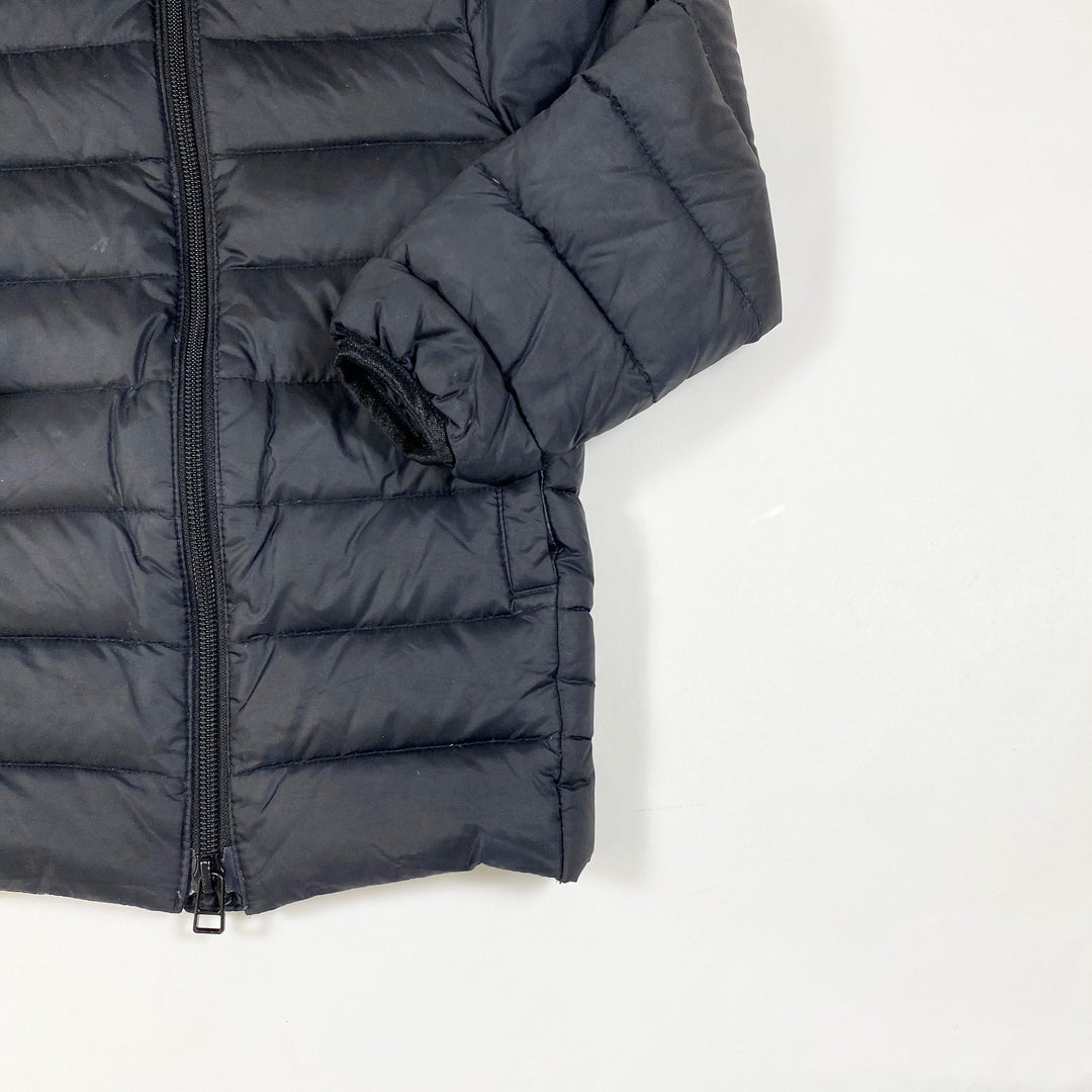 Fluff black hooded down jacket 2-3Y