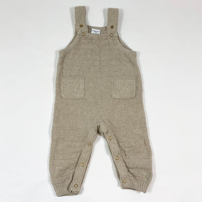 Polarn O Pyret beige knit dungarees 62/2-4M 1