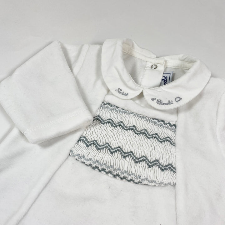 Tartine et Chocolat white smocked collared pyjama 1M 2