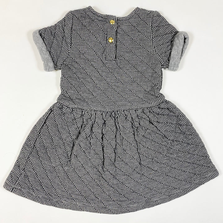 Petit Bateau grey short sleeved houndstooth quilted double knit dress 3Y/95