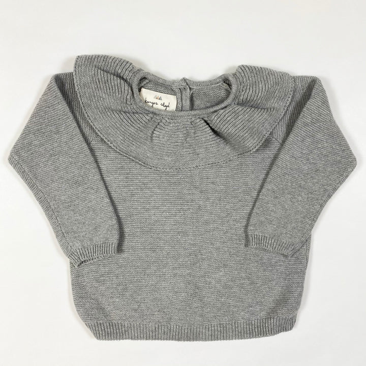 Konges Slojd grauer Fiol Strickpullover mit Oversize-Strickjacke 56/62