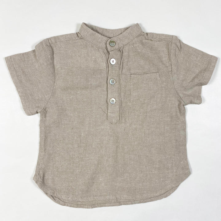 Rylee + Cru grey mason linen shirt Second Season 12-18M