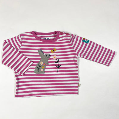 Frugi pink striped bunny longsleeve T-shirt 3-6M/62-68cm 1