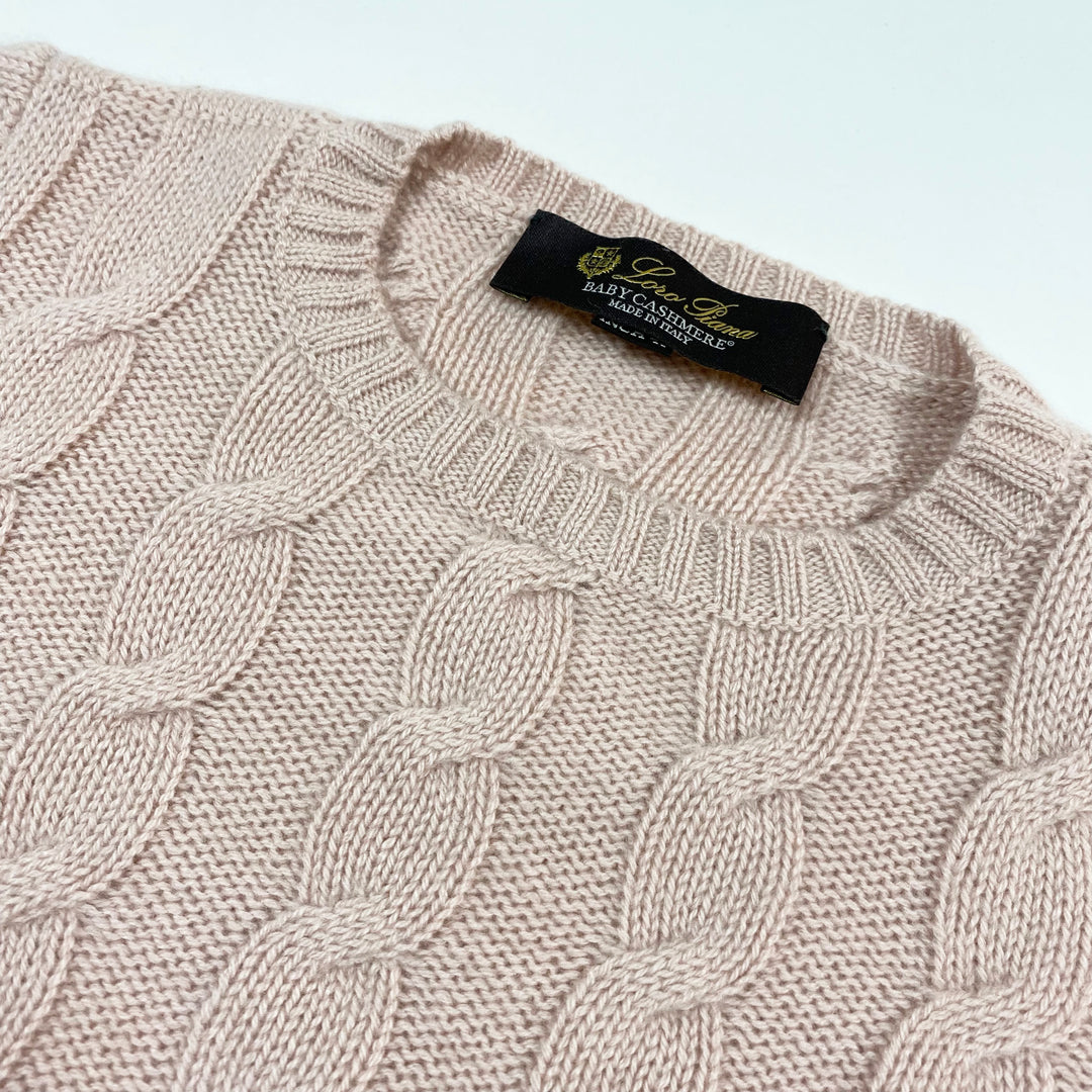 Loro Piana soft pink cable knit cashmere pullover 6Y 2