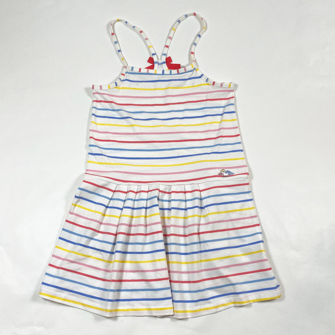 Jacadi white multicolour striped summer dress 8A 1