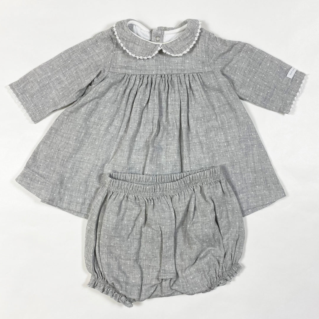 Petit Bateau grey linen blouse and bloomer set 1M/54 1