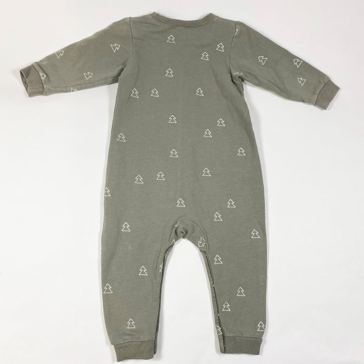 Quincy Mae green embroidered fir-tree jumpsuit 2-3Y