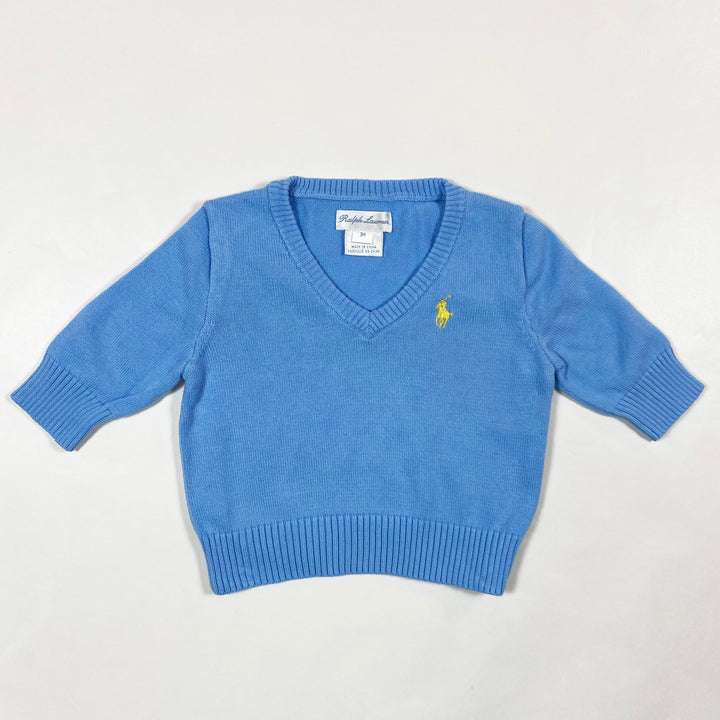 Ralph Lauren sky blue classic logo v-neck 3M 1