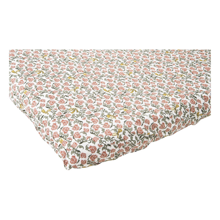 Garbo & Friends Floral Vine cotton percale fitted sheet 60x120