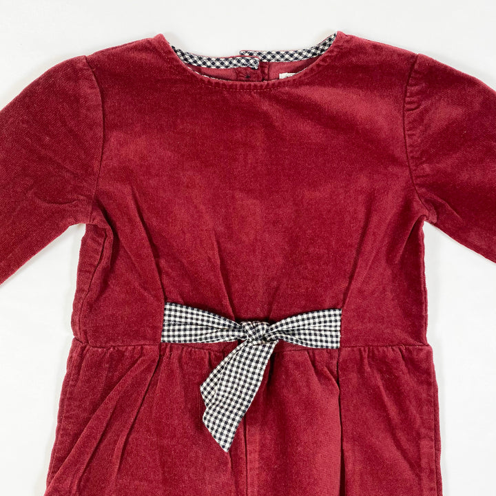 Zara burgundy velvet jumpsuit 18-24M/92 2