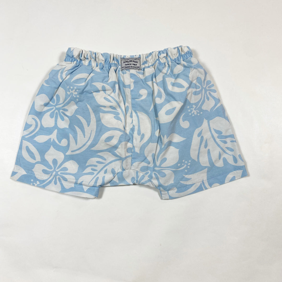 Archimède pale blue leaf swim shorts 9-12M 2