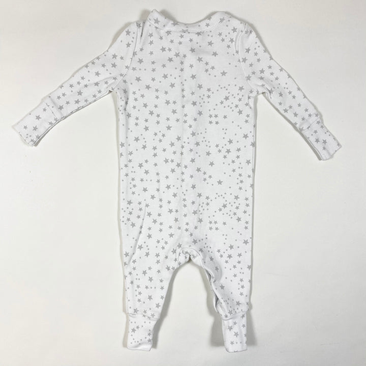 The Little White Company white grey star print pyjama 0-3M