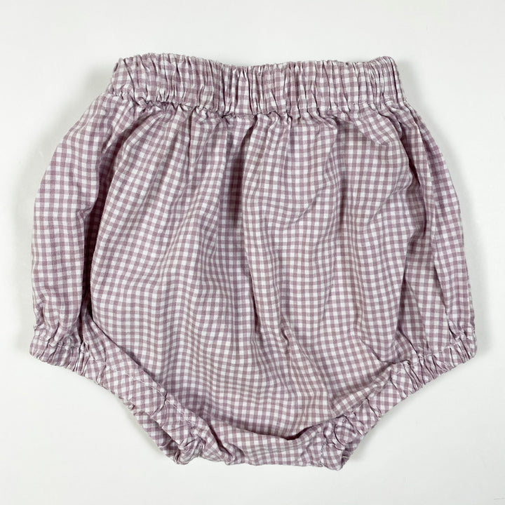 Mother of Pearl Handmade lilac vichy cotton bloomers 18-24M