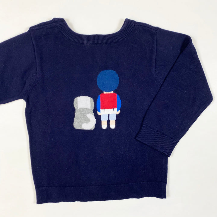 Jacadi navy dog pullover 24M/88